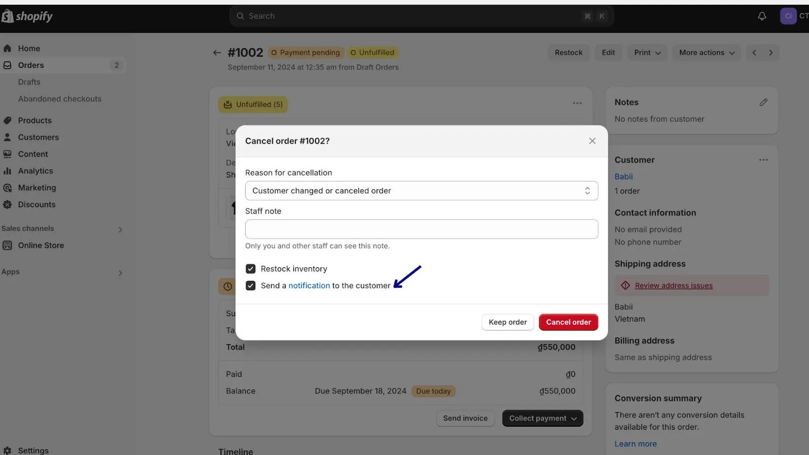 Guide to Deactivate Order Canceled Notification 4